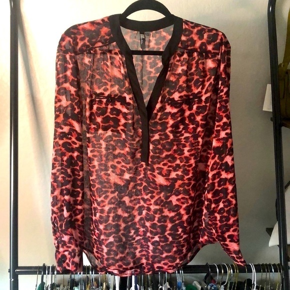 KUT From The Kloth Leopard Popover Blouse - Picture 1 of 4